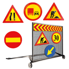 Indicatoare, panouri, sageti pentru semnalizarea lucrarilor care afecteaza traficul rutier